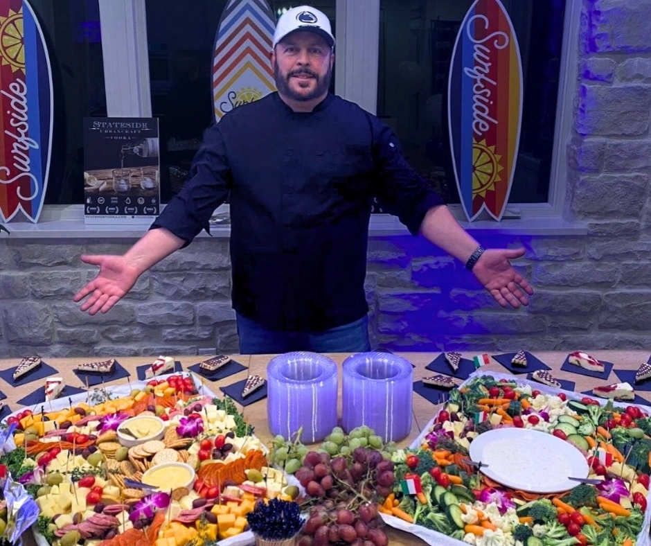 Pat Romano over Food Tray at Happy Valley Live